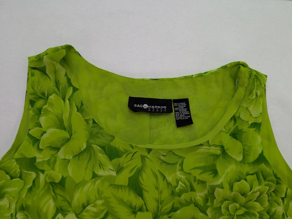 Sag Harbor Women's Dress Size 24W Green Floral Midi Maxi 90s - Image 3 of 4
