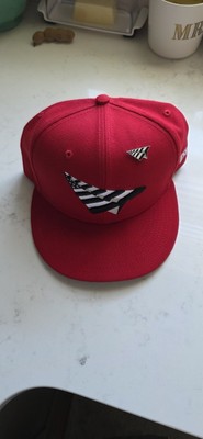 Paper Planes Roc Nation New Era 5950 Fitted Hat Jay Z Size 7 3/8 New Pin Red NY
