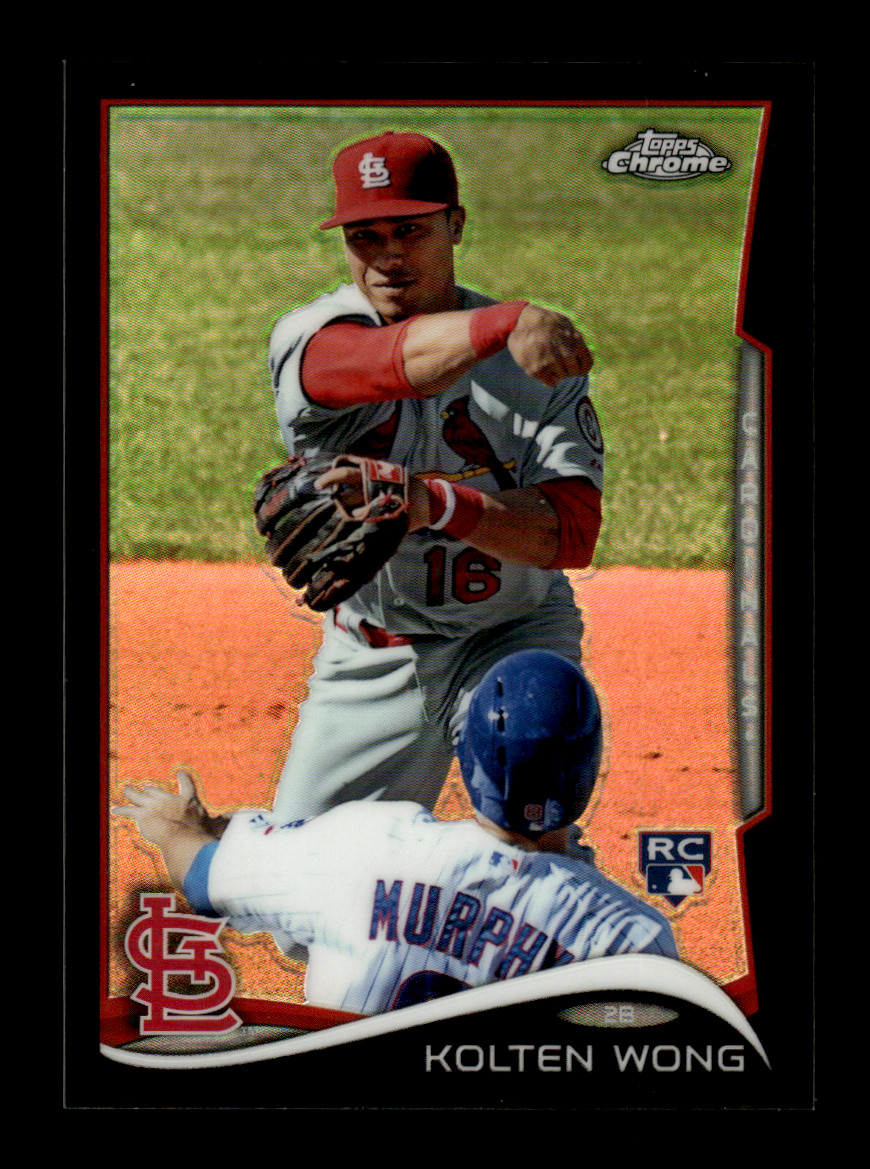 2014 Topps Chrome Baseball Kolten Wong #188 Rookie Black Refractor /100