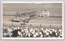 Horse Racing Track, Opening Gate, Crowd, c 1930s, Vintage Matte Real Photo