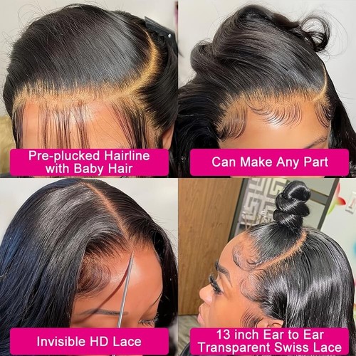 13x6 Lace Front Wigs Human Hair Body Wave HD Transparent Lace Frontal Wigs Human - Picture 5 of 7