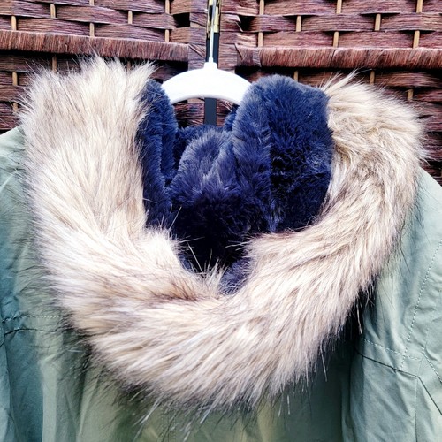 LOFT Pus Size 18 Hooded Faux Fur Lined Olive Green Winter Parka Coat Jacket - Bild 4 von 15