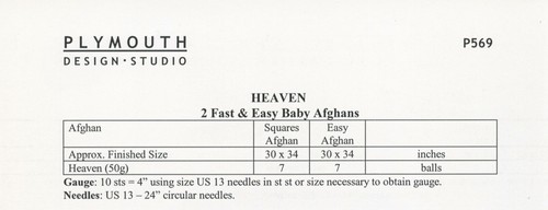 Plymouth Knitting Pattern P569 Fast & Easy Baby Afghans - Picture 2 of 2