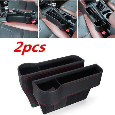 Car Seat Leather Box Catch Caddy Gap Slit Pocket Storage Coin Catcher Organizer