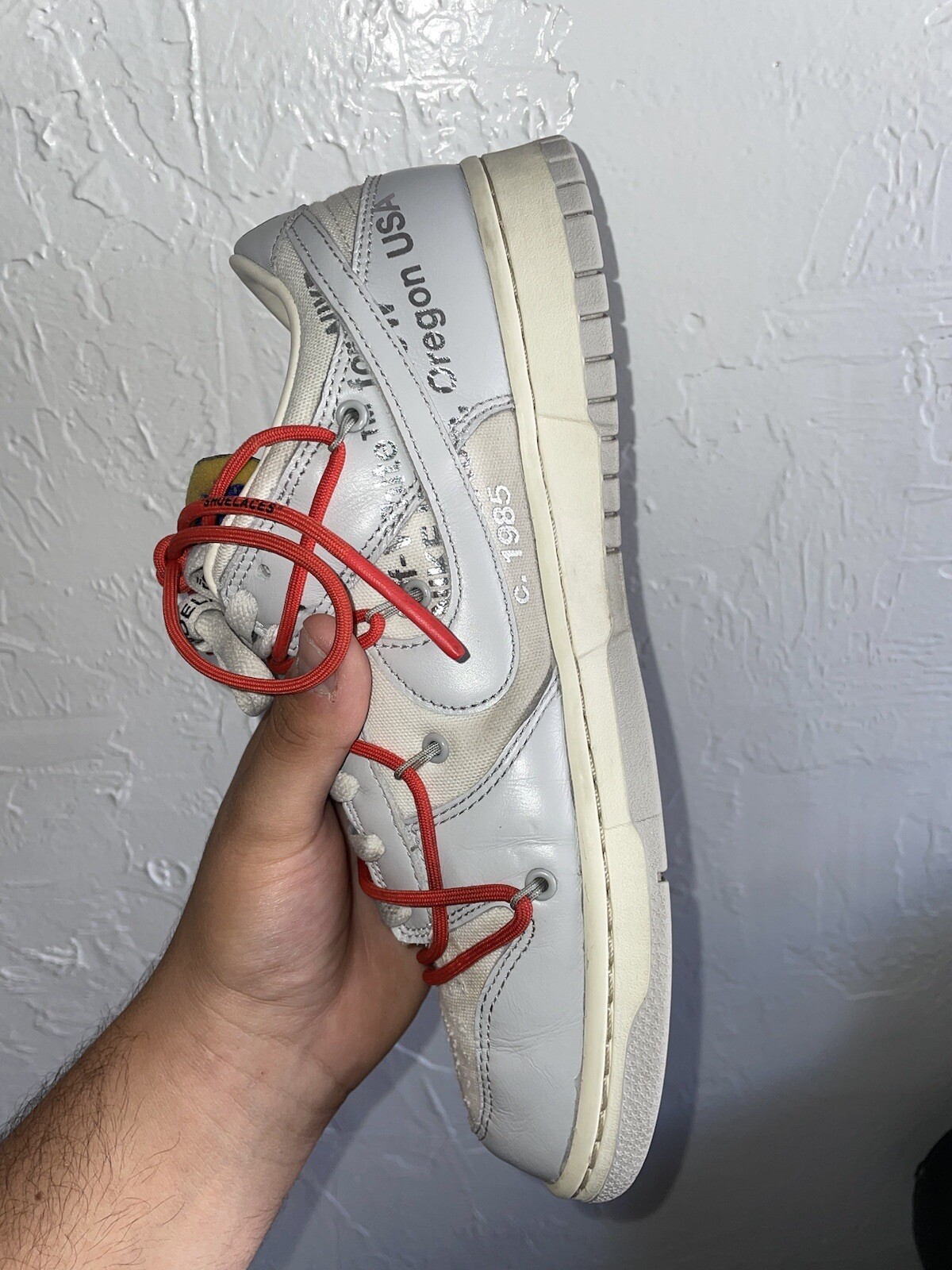 OFF WHITE X NIKE Taglia 10 Nike Dunk Low x bianco sporco lotto 23 grigio chiaro bianco DM1602126