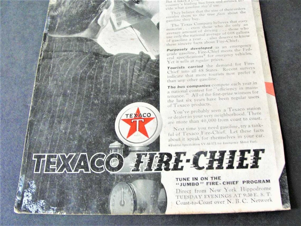 1930s Texaco Fire-Chief Gasoline Texaco- that means Serv. (2) Magazine Page Ads. - Image 4 of 4