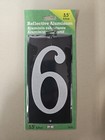 House Home Number Address 6 #6 Reflective Aluminum 3 1/2” White/ Black NIP