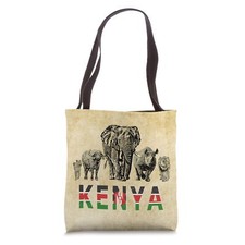 Big Five Kenya Pride Artwork for Kenyans Tote Bag 16 inches