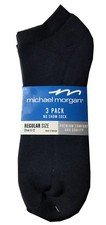 Michael Morgan Men's NO SHOW SOCKS 3-Pack " Pure Cotton Premium Comfort " NEW