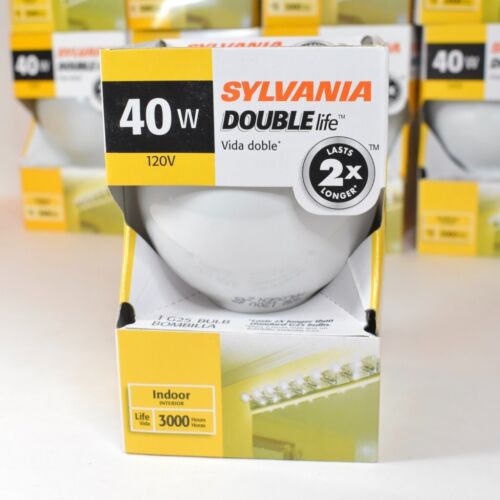 NEW Sylvania Double Life Soft White Indoor 40W 3000 Hour Light Bulbs Lot of 10 - Picture 2 of 7
