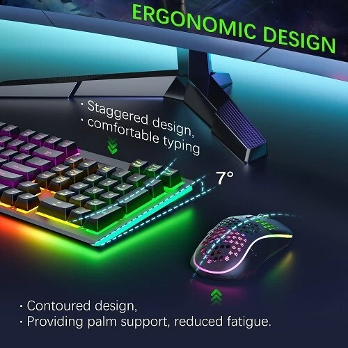 Rechargeable Wireless Keyboard and Mouse Gaming Combo Set RGB Backlit Light up A - Image 4 of 4