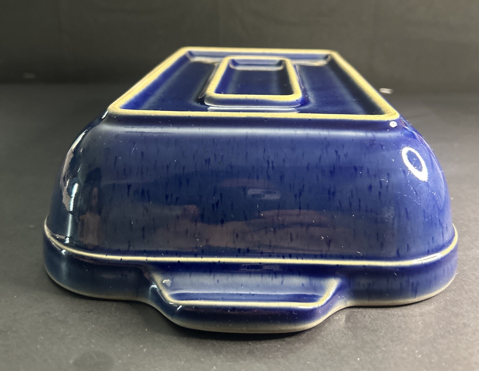 Denby Harlequin Baker Lasagna Rectangular Red Blue 13" England EXCELLENT