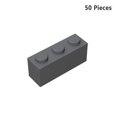 3622 Brick 1X3 Dark Gray Bricks 50 PCS Bricks, Pieces & Parts 100% Compatible