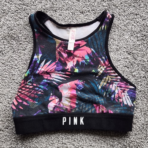 Reggiseno sportivo Victorias Secret ROSA XS nero rosa multi racer schiena palestra tropicale