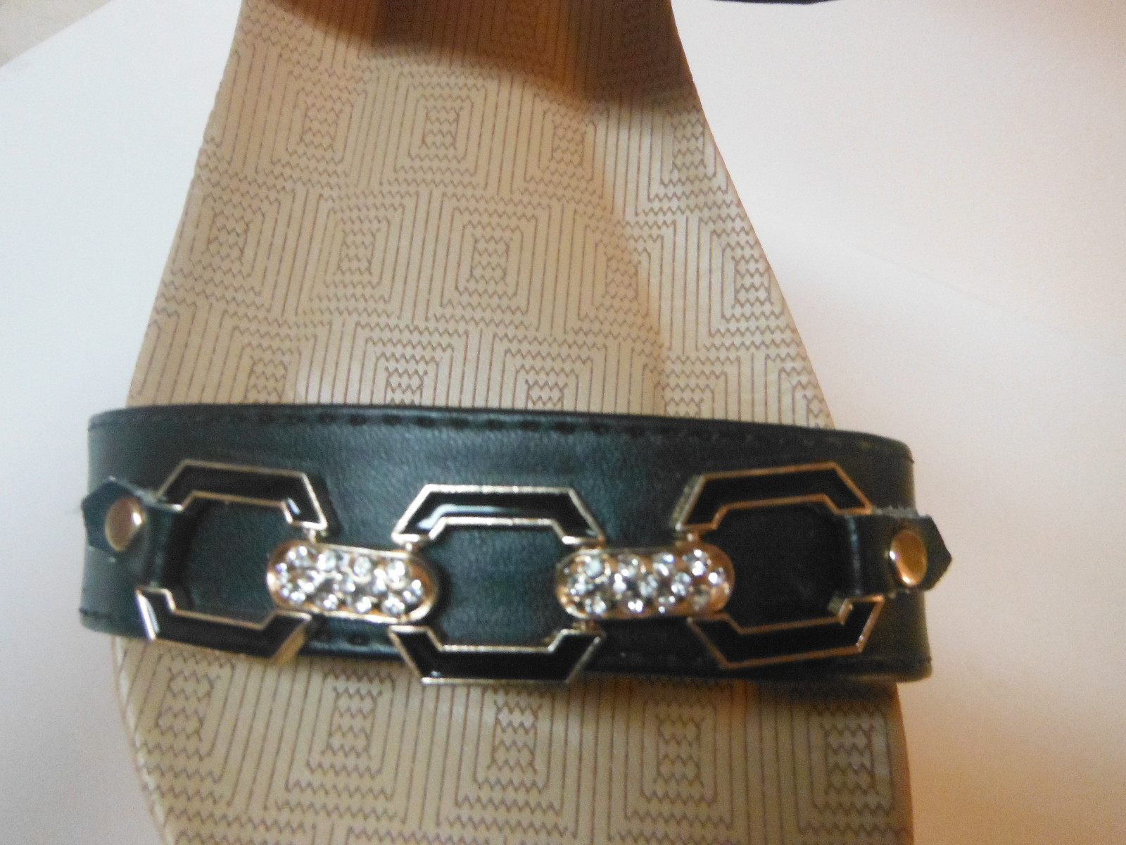 APL LEMONADE Sandali Donna Nero Abbronzato Ottone Accenti Strass Taglia 10 M