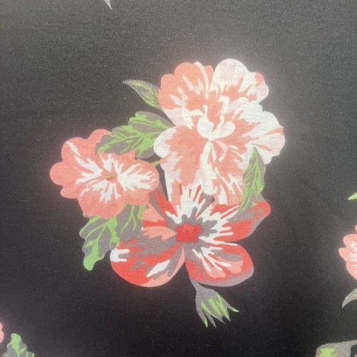 LuLaroe Short Sleeve Blouse Size XL Black With Flowers Pattern High Low - Picture 3 of 15