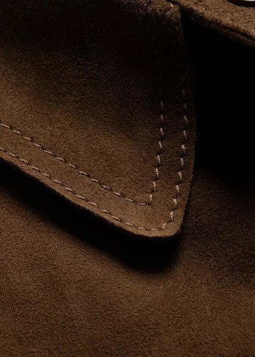 Elegant Brown Field Suede Leather Jacket Men Suede Jacket Made To Measure Jacket - Picture 8 of 12