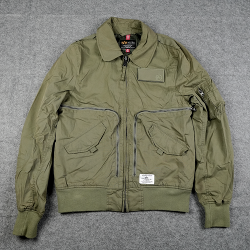 Alpha Industries Jacket Men Small Green Flight Military Mod Zip Bomber edc Army