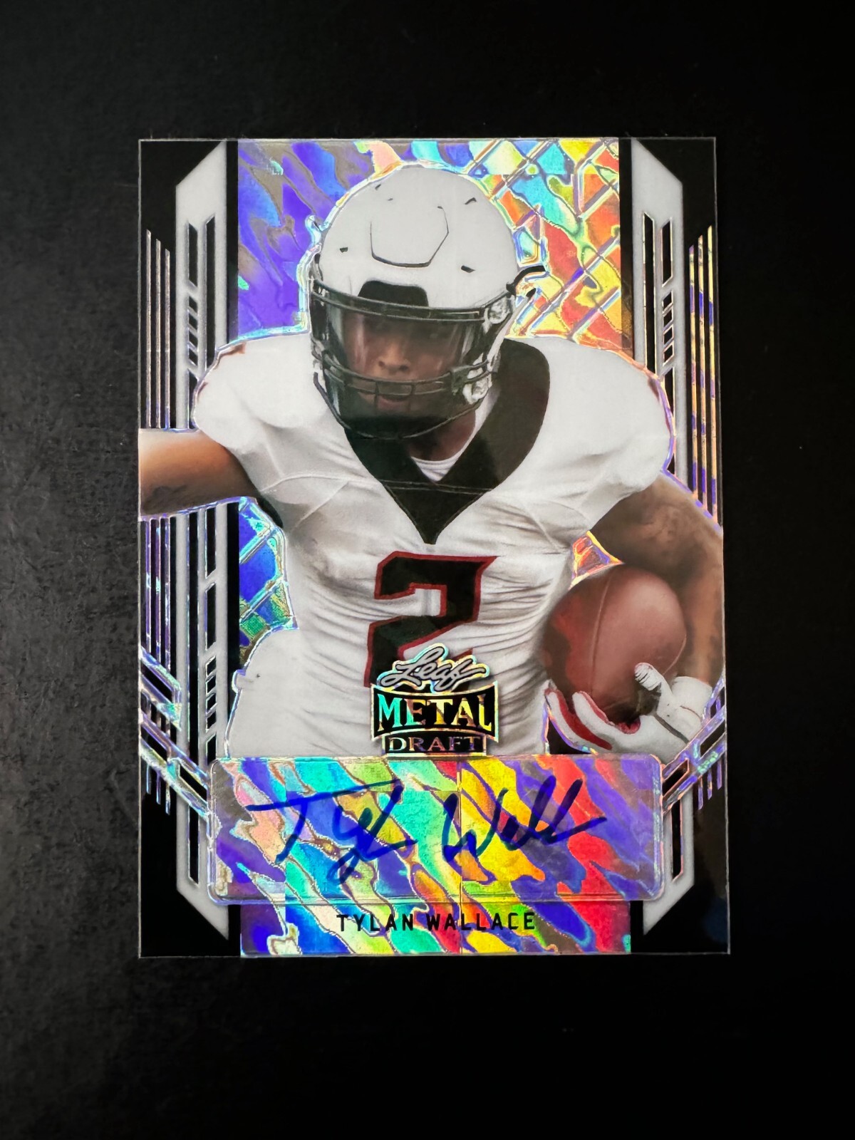 2021 Leaf Metal Draft Tylan Wallace RC Auto #PA-TW1 Baltimore Ravens #d 06/15