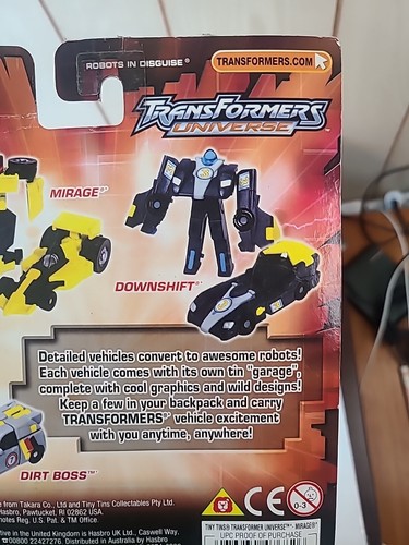 Transformers Universe Dirt Boss & Mirage Mini-Con Car Robots Disguise Hasbro Tin - Picture 17 of 18