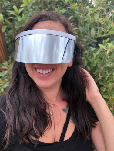 Futuristic Oversized XXL Shield Visor Sunglasses Flat Top Mirrored Mono Lens 172 - Picture 4 of 36