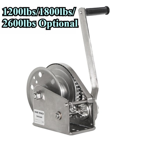 1200/1800/2600lb Edelstahl Neue Handwinde Zweiwege Selbstsichernd Windenzug - Bild 1 von 19