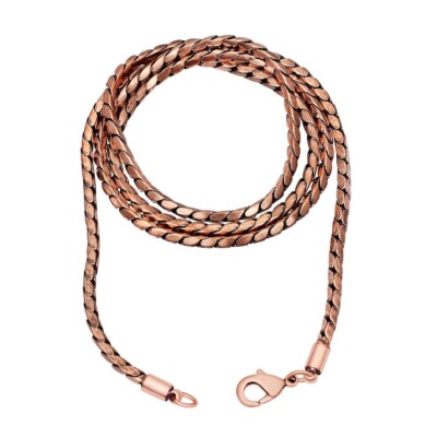 Pure Solid Copper 3 Line Design Women And Men Chain Necklace Copper CPN12