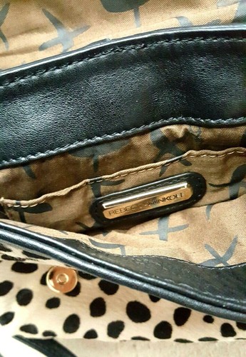 REBECCA MINKOFF Black & Leopard Small Crossbody Gold Hardware Bag - Picture 4 of 4