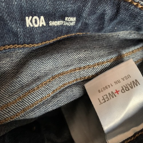 WARP+WEFT Premium Denim Girl's KOA KONA Shorty Shorts Sz 12 Adjustable Waist - Picture 4 of 4
