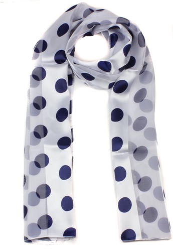 Spotty Polka Dot Scarf Large Dots Print Shiny Satin Stripe Fashion Scarves - Picture 5 of 28