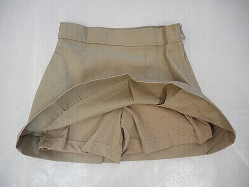Girls A+ Khaki 2-Pleat Uniform Skort Sizes 3 - 14 - Picture 3 of 5