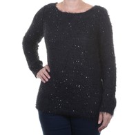 Ny Collection Eyelash Sequin Medium Boat Neck Sweater Black S on sale Ny Collection Eyelash Sequin Medium Boat Neck Sweater Black S on sale