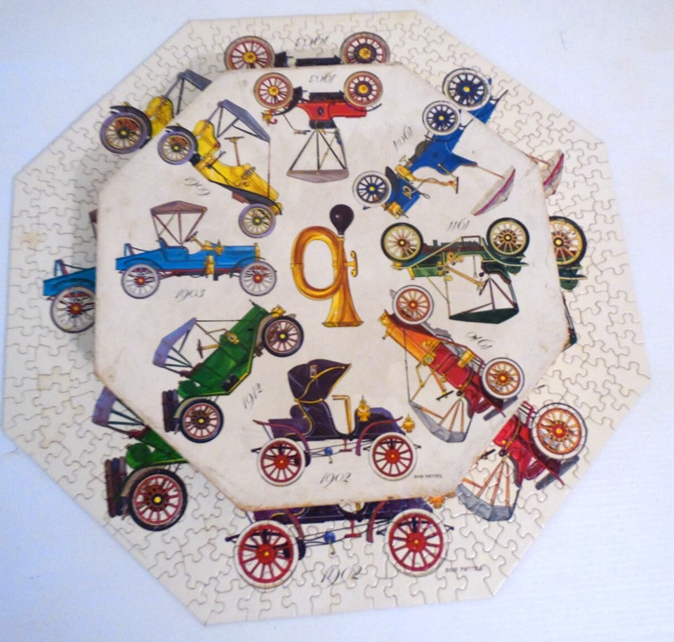 Rompecabezas Springbok octágono "Run-A-Bouts" con caja de colección '67 EE. UU. Puzzle fiesta Foto 2 de 4