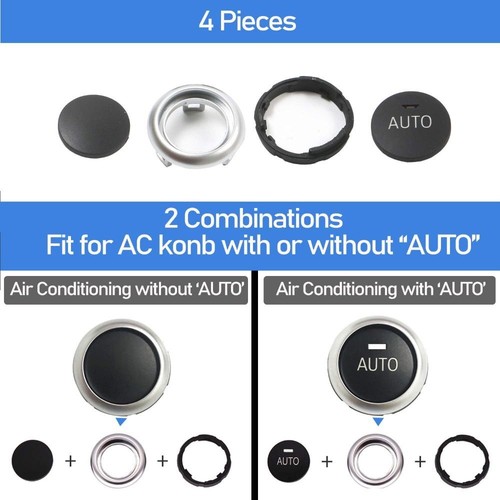 4pcs Round HVAC Heater Control Knob Black 61319393931 for X6 2014-2019 - Picture 2 of 7