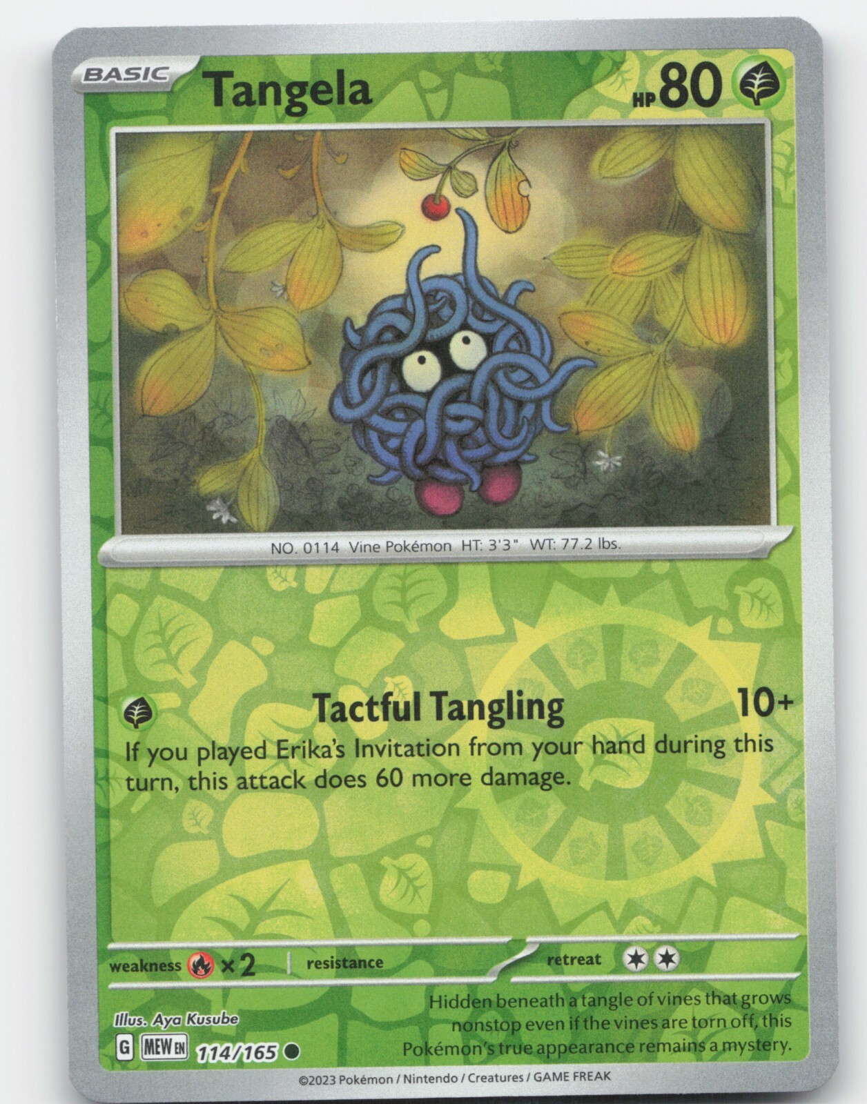 TANGELA 114/165 REVERSE HOLO POKEMON 2023 SCARLET & VIOLET 151 NM