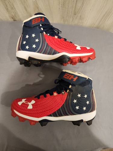 Under Armour Boys Harper 4 Mid 3022066-600 Red Hiking Shoes Sneakers Size 5Y - Picture 8 of 15