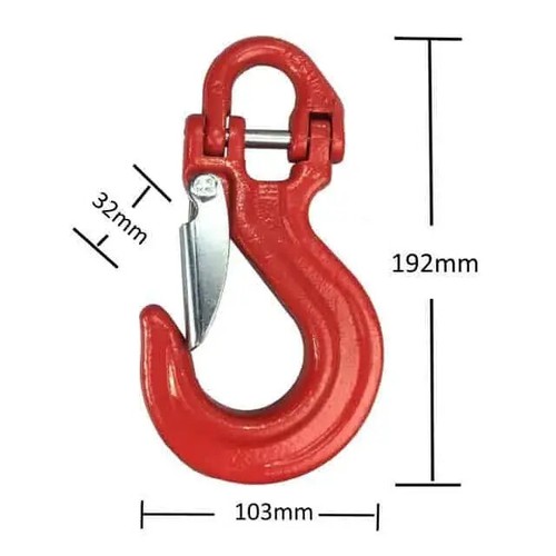 Winch Recovery Hook for 9mm-11mm Synthetic Rope 3.2t Grade 80 Red - Picture 2 of 2