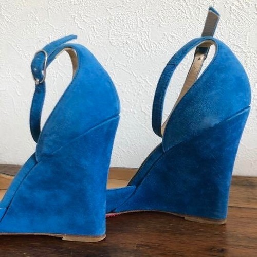 Christian Louboutin Heel Pump Blue Suede Heel9cm Size35.5 US5.5 - Picture 6 of 7