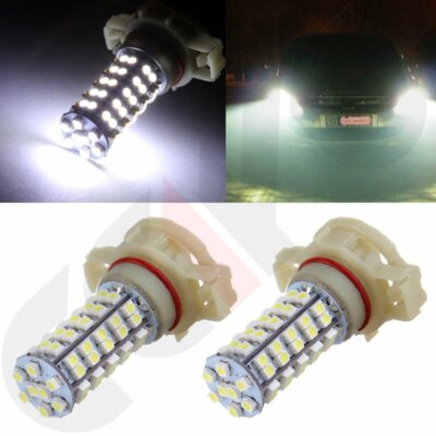 2pcs White H16 5202 PS24W Epistar LED 3528 68 SMD Bulbs For Driving Lamp Lights