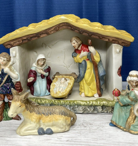 Nativity Manger Trim a Home Vintage K-mart Ceramic 11 Piece set - Picture 7 of 17