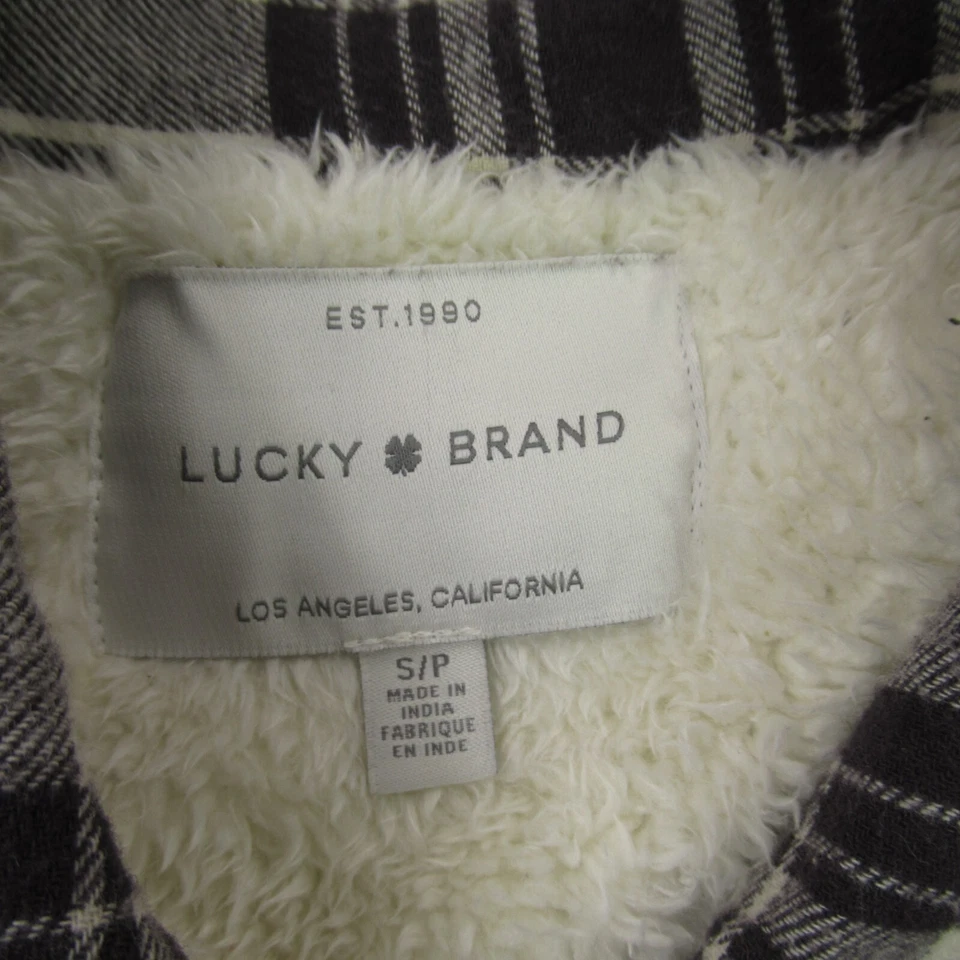 Camisa Lucky Brand para mujer pequeña manga larga bolsillos delanteros a presión forrada de vellón Foto 4 de 4