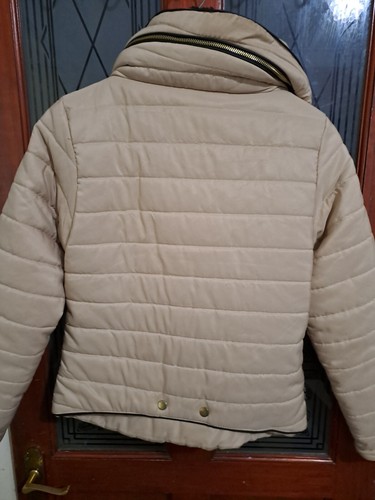 Womens pretty little thing mara stone puffs jacket Small - Picture 2 of 8