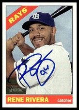 2015 Heritage Baseball Rene Rivera Auto Tampa Bay Rays #644 Signed