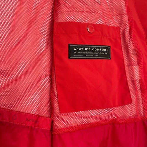 Barbour Katafront Concealed Hood Waterproof Jacket / Rain Coat, Poppy Red, US-4 - Picture 18 of 21