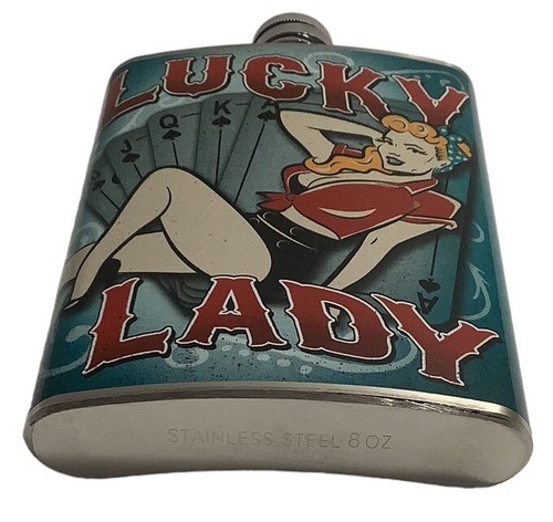 Lucky Lady Stainless Steel Flask, Good Condition, Used, 8oz - Picture 3 of 7