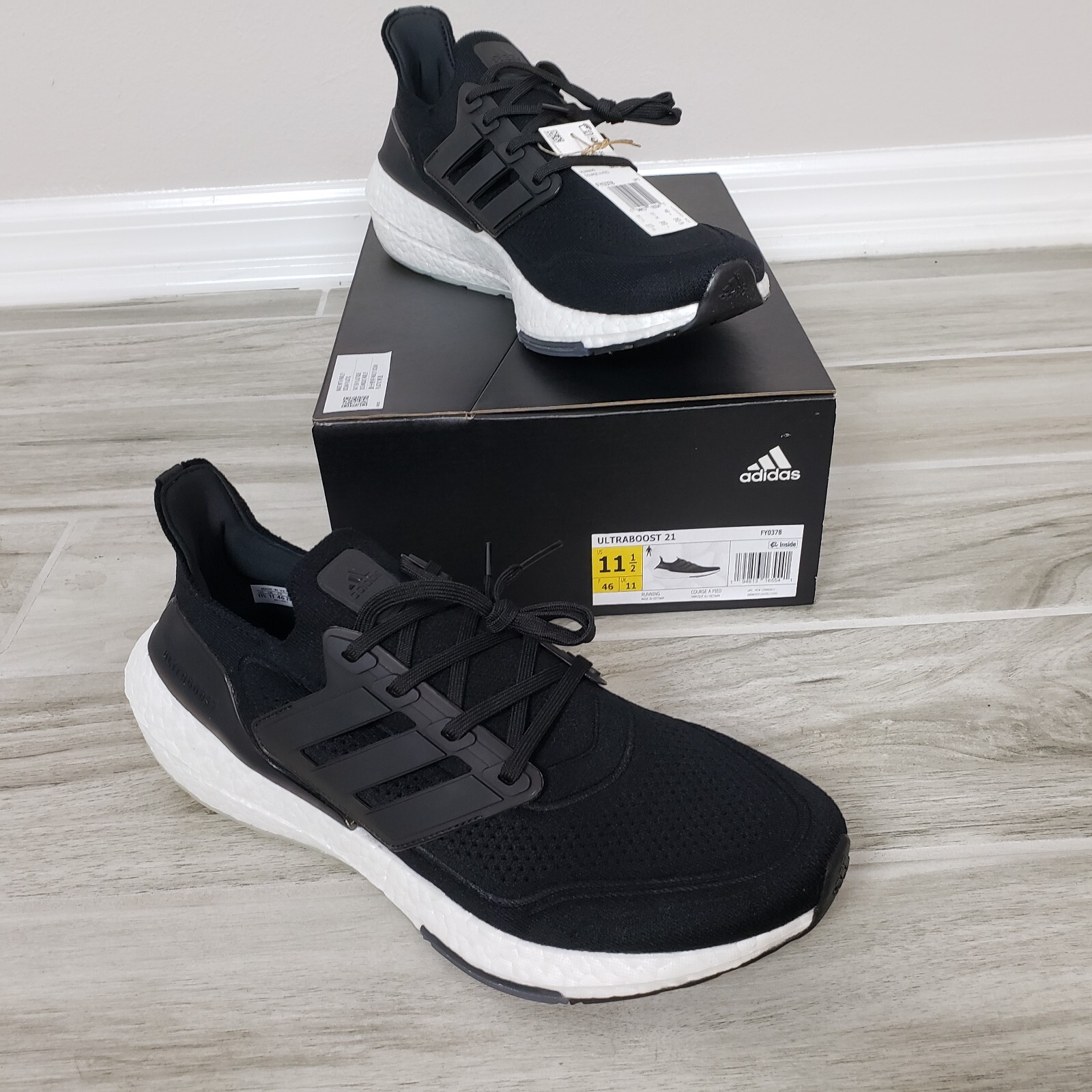 adidas Ultraboost 21 Shoes Men\u0026#039;s 12 Black New With Box Running UK 11.5  EU 46 2/3 | eBay