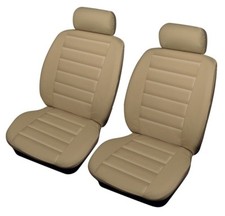 Shrewsbury Beige Leather Look Front Car Seat Covers For MG ZT, ZR, ZS, ZT-T