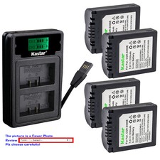 Kastar Battery LCD Dual Charger for CGA-S006 CGRS006 Panasonic Lumix DMC-FZ30EGS