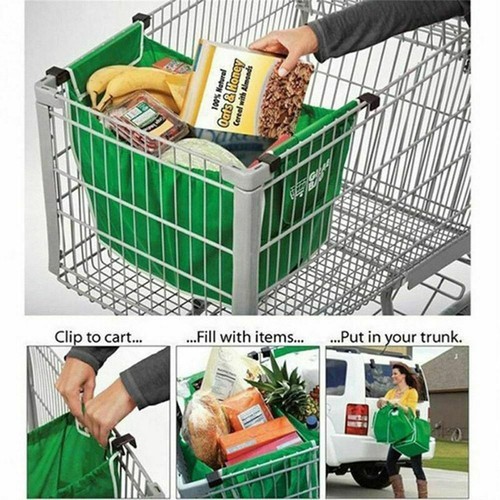 Reusable Trolley Shopping Cart Bags Grocery Organizer for Trolley Shopping Carts - Picture 8 of 9