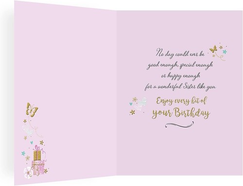 To A Special Sister Birthday Card. 19x13cm (8x6 Inches) - Picture 2 of 2